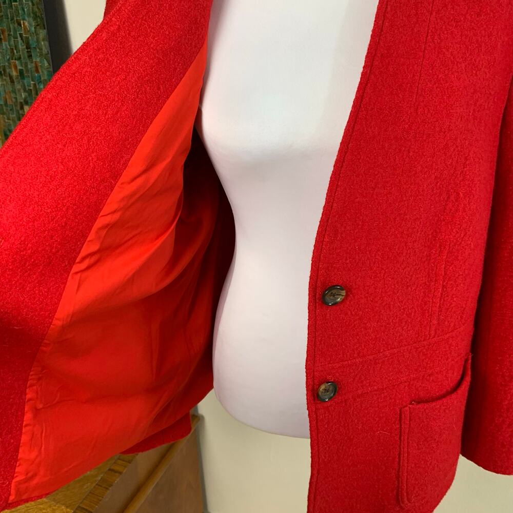 Talbots Red Textured Two-Button Blazer - Picture 9 of 11